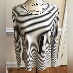 COPY - NWT Banana Republic black/white striped long sleeve top.